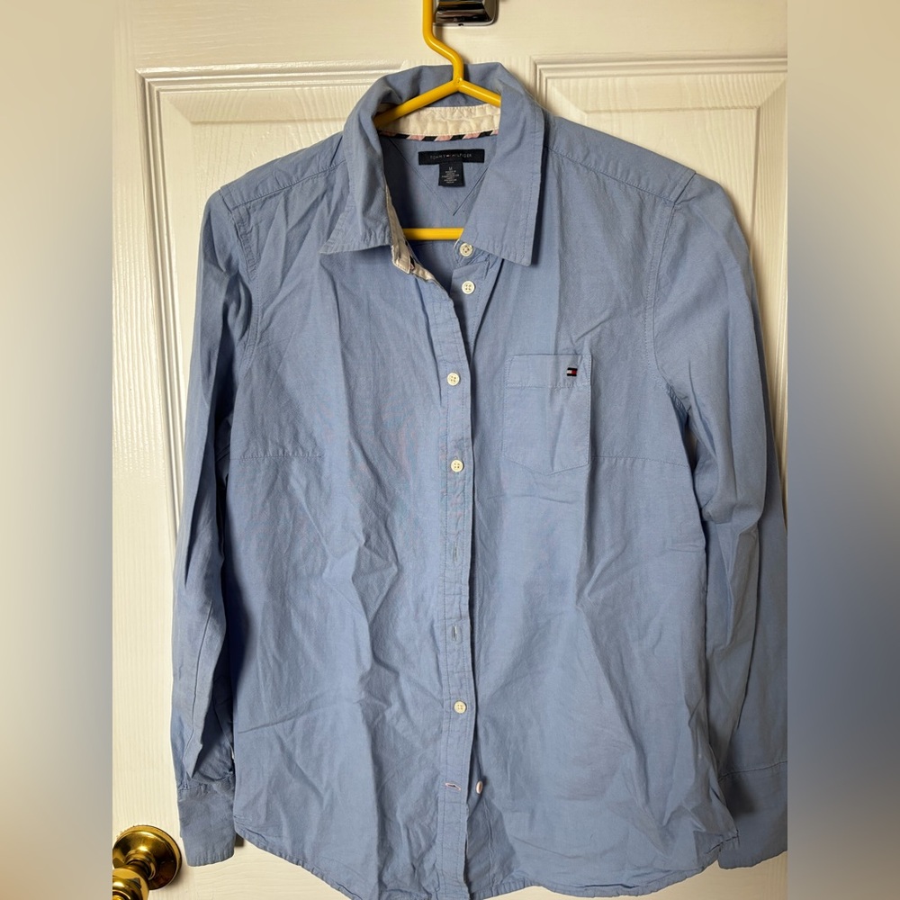 Tommy Hilfiger Blue Women's Button Down - Medium